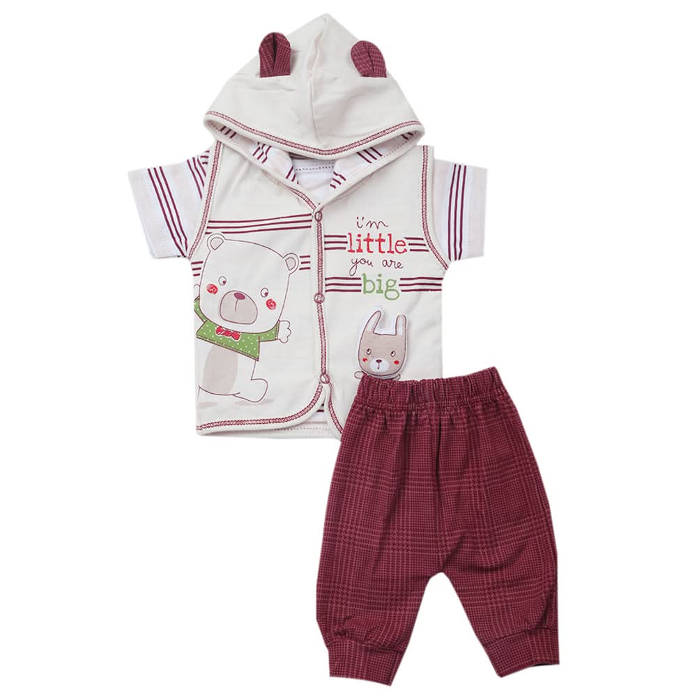Newborn Boys Half Sleeves Suit - Maroon, Kids, Newborn Boys Sets And Suits, Chase Value, Chase Value