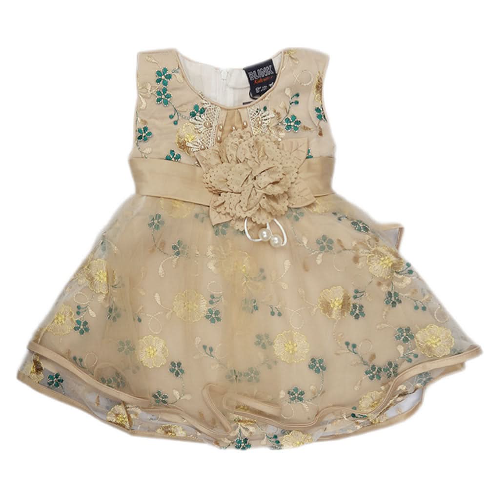 Girls Fancy Frock Beige, Kids, Girls Frocks, Chase Value, Chase Value