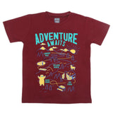 Boys Half Sleeves T-Shirt 3994 - Maroon, Kids, Boys T-Shirts, Chase Value, Chase Value