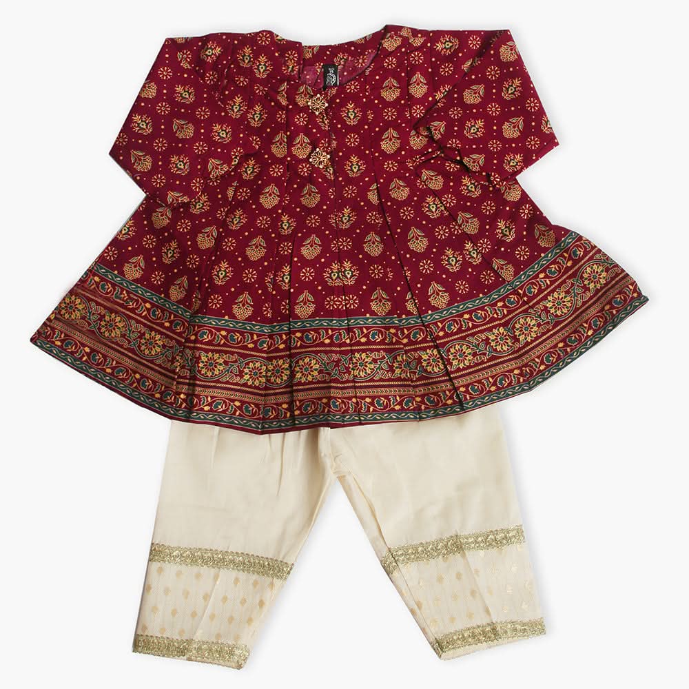 Girls Shalwar Suit - Maroon, Girls Shalwar Kameez, Chase Value, Chase Value