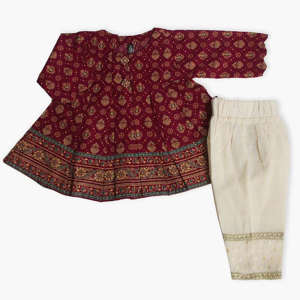 Girls Shalwar Suit - Maroon, Girls Shalwar Kameez, Chase Value, Chase Value