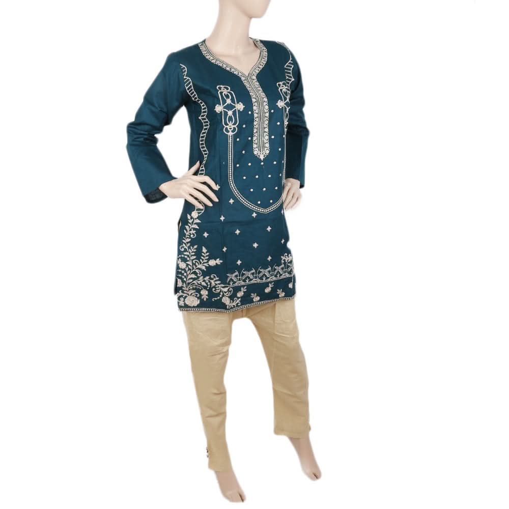 Women's Cotton Embroidered 2 Piece Suit - Green, Women, Shalwar Suits, Chase Value, Chase Value