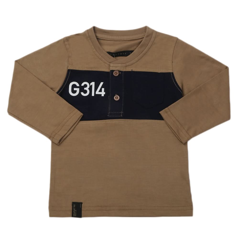 Boy's Full Sleeves T-Shirt 123 - Light Brown, Kids, Boys T-Shirts, Chase Value, Chase Value