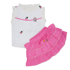 Newborns Girls Skirt Half Sleeves Suit - Pink, Kids, New Born Girls Sets And Suits, Chase Value, Chase Value