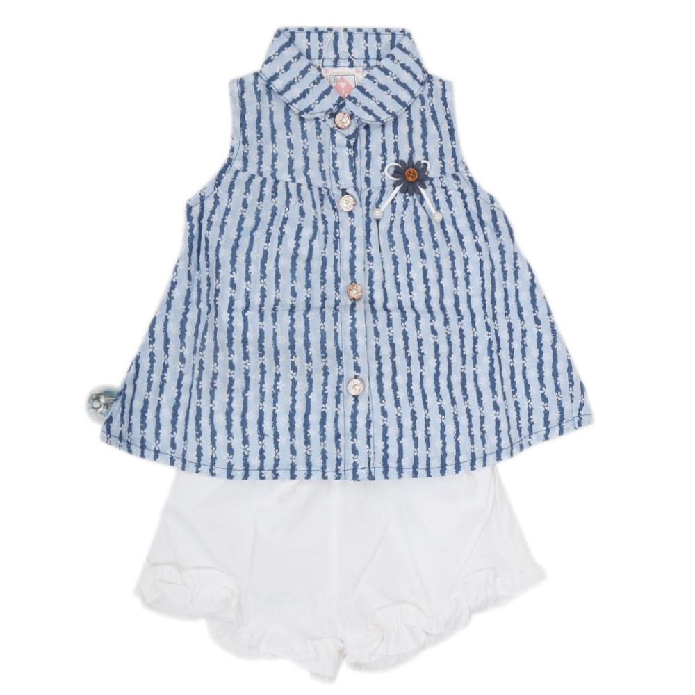 Newborn Girls Half Sleeves Short Suit - Blue, Kids, Newborn Girls Sets And Suits, Chase Value, Chase Value
