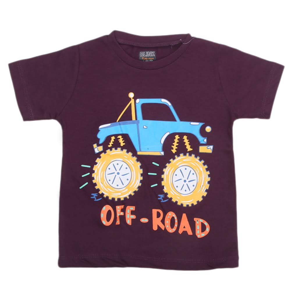 Boys Half Sleeves Jersey T-Shirt 4144 - Purple, Kids, Boys T-Shirts, Chase Value, Chase Value