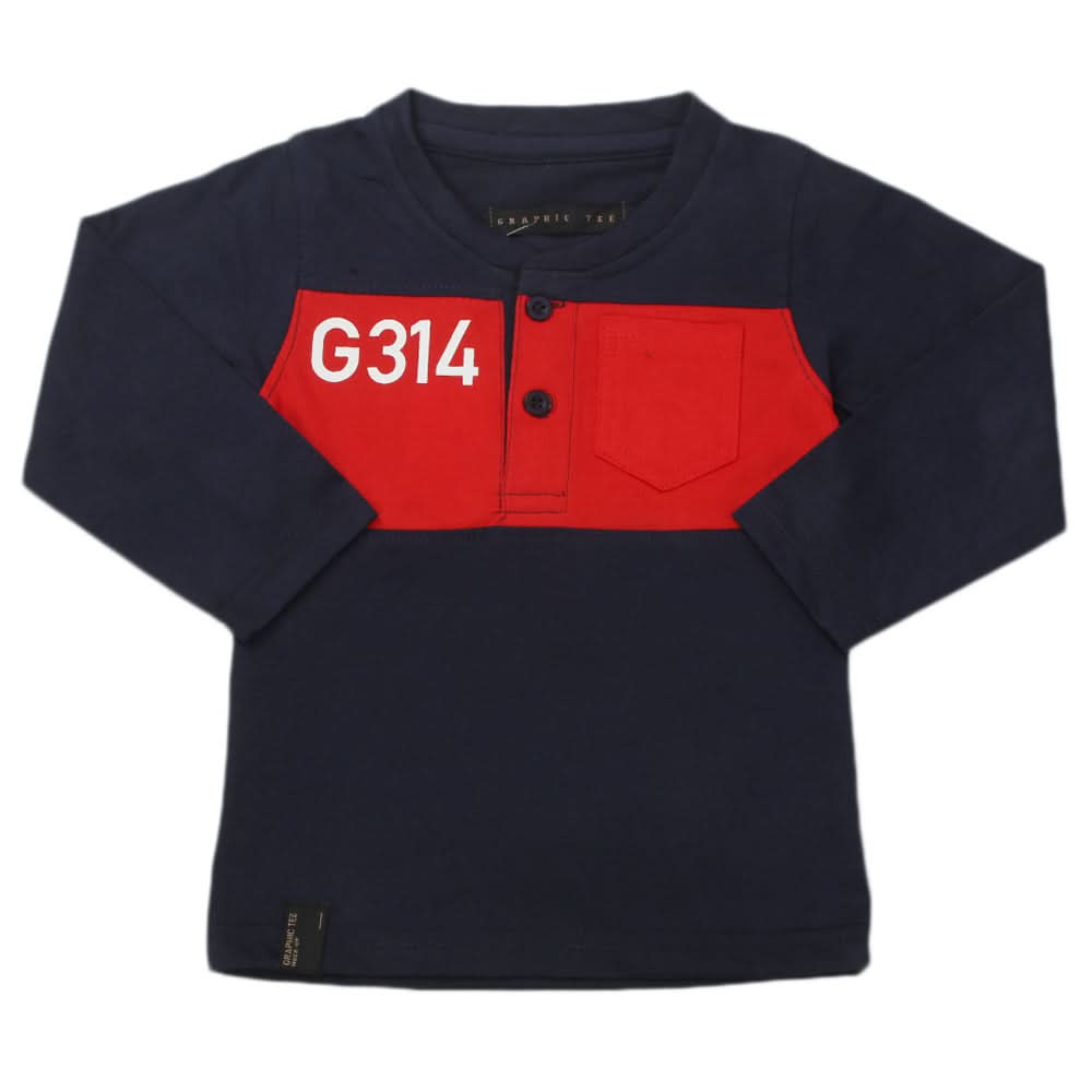 Boy's Full Sleeves T-Shirt 123 - Navy Blue, Kids, Boys T-Shirts, Chase Value, Chase Value