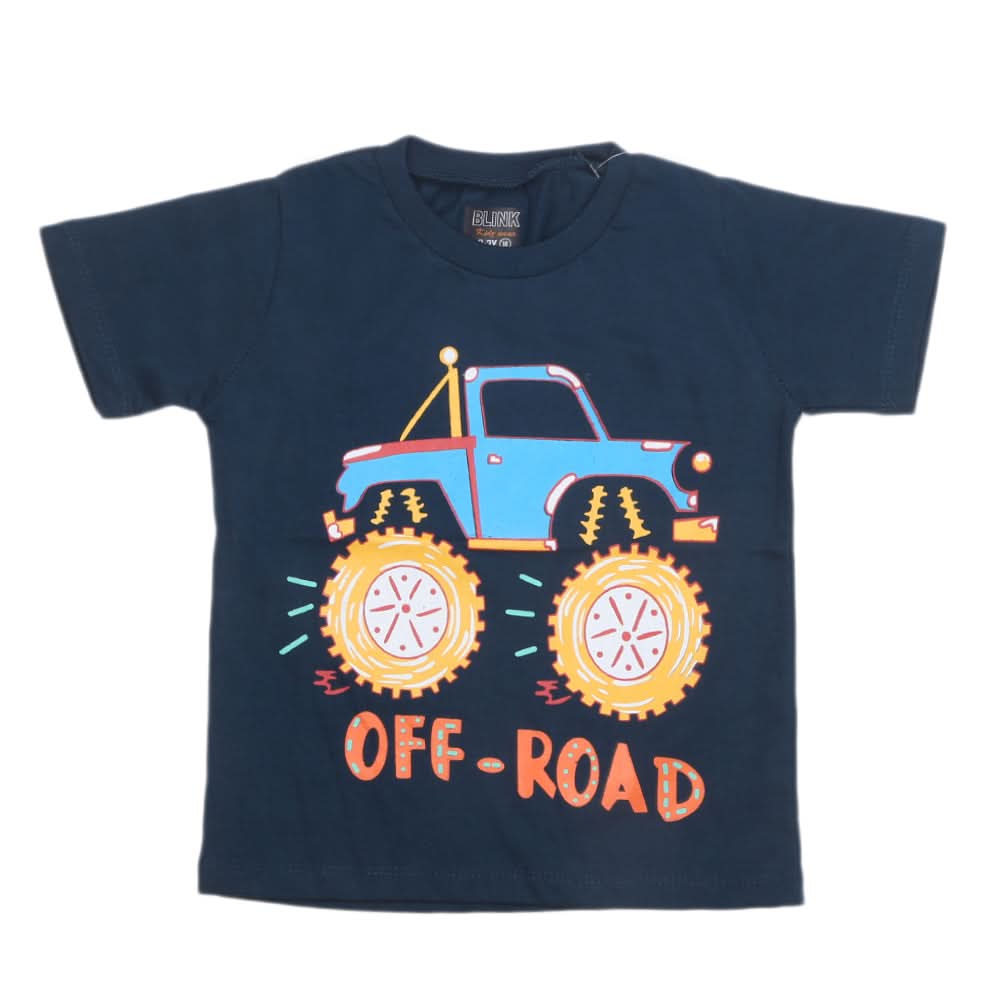 Boys Half Sleeves Jersey T-Shirt 4144 - Steel Blue, Kids, Boys T-Shirts, Chase Value, Chase Value