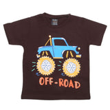 Boys Half Sleeves Jersey T-Shirt 4144 - Dark Brown, Kids, Boys T-Shirts, Chase Value, Chase Value