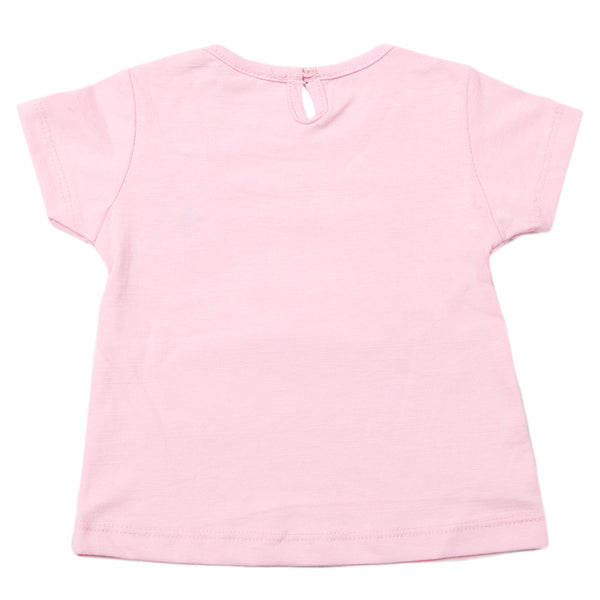 Newborn Girls Half Sleeves T-Shirt - Light Pink, Kids, Newborn Girls T-Shirts, Chase Value, Chase Value