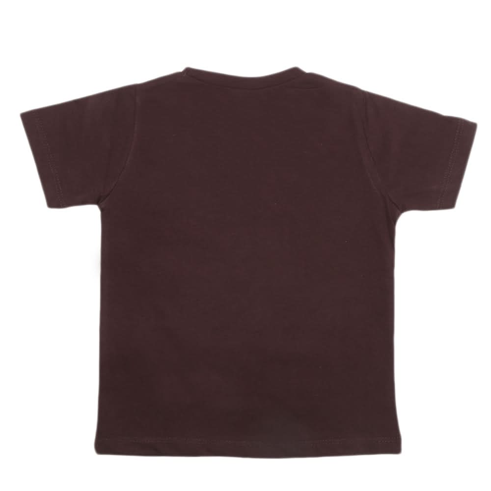 Boys Half Sleeves Jersey T-Shirt 4144 - Dark Brown, Kids, Boys T-Shirts, Chase Value, Chase Value