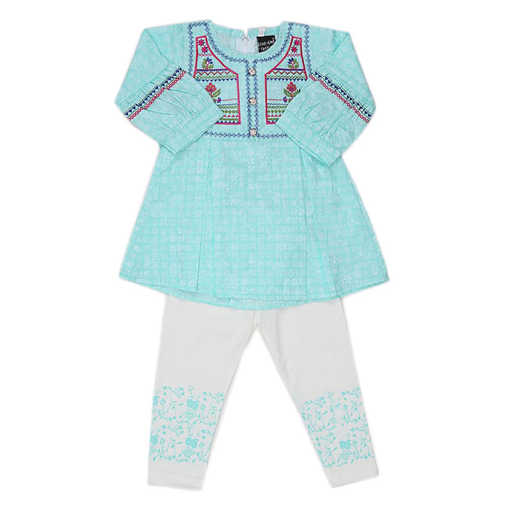 Girls Pajama Suit - Sea Green - A, Kids, Girls Sets And Suits, Chase Value, Chase Value