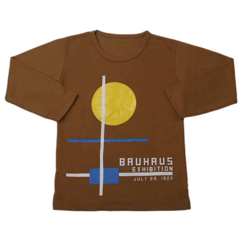 Boy's Full Sleeves T-Shirt - Brown, Kids, Boys T-Shirts, Chase Value, Chase Value