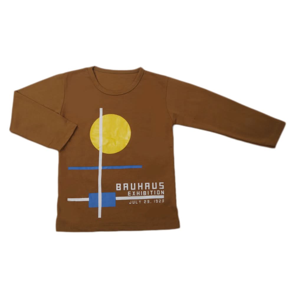Boy's Full Sleeves T-Shirt - Brown, Kids, Boys T-Shirts, Chase Value, Chase Value