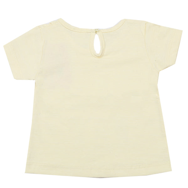 Newborn Girls Half Sleeves T-Shirt - Yellow, Kids, Newborn Girls T-Shirts, Chase Value, Chase Value