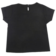 Newborn Girls Half Sleeves T-Shirt - Black, Kids, Newborn Girls T-Shirts, Chase Value, Chase Value