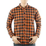 Men's Casual Club Check Shirt - Orange, Men's Shirts, Chase Value, Chase Value