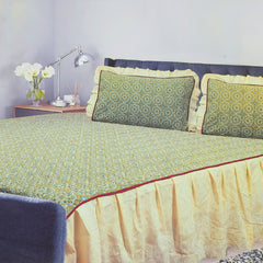 Printed Double 2 Side Frill Bed Sheet - M-3, Double Size Bed Sheet, Chase Value, Chase Value
