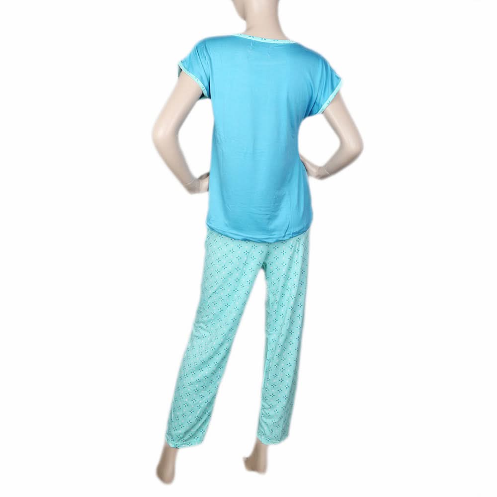 Women's 2 Piece Night Suit - Steel Blue, Women, Night Suit, Chase Value, Chase Value