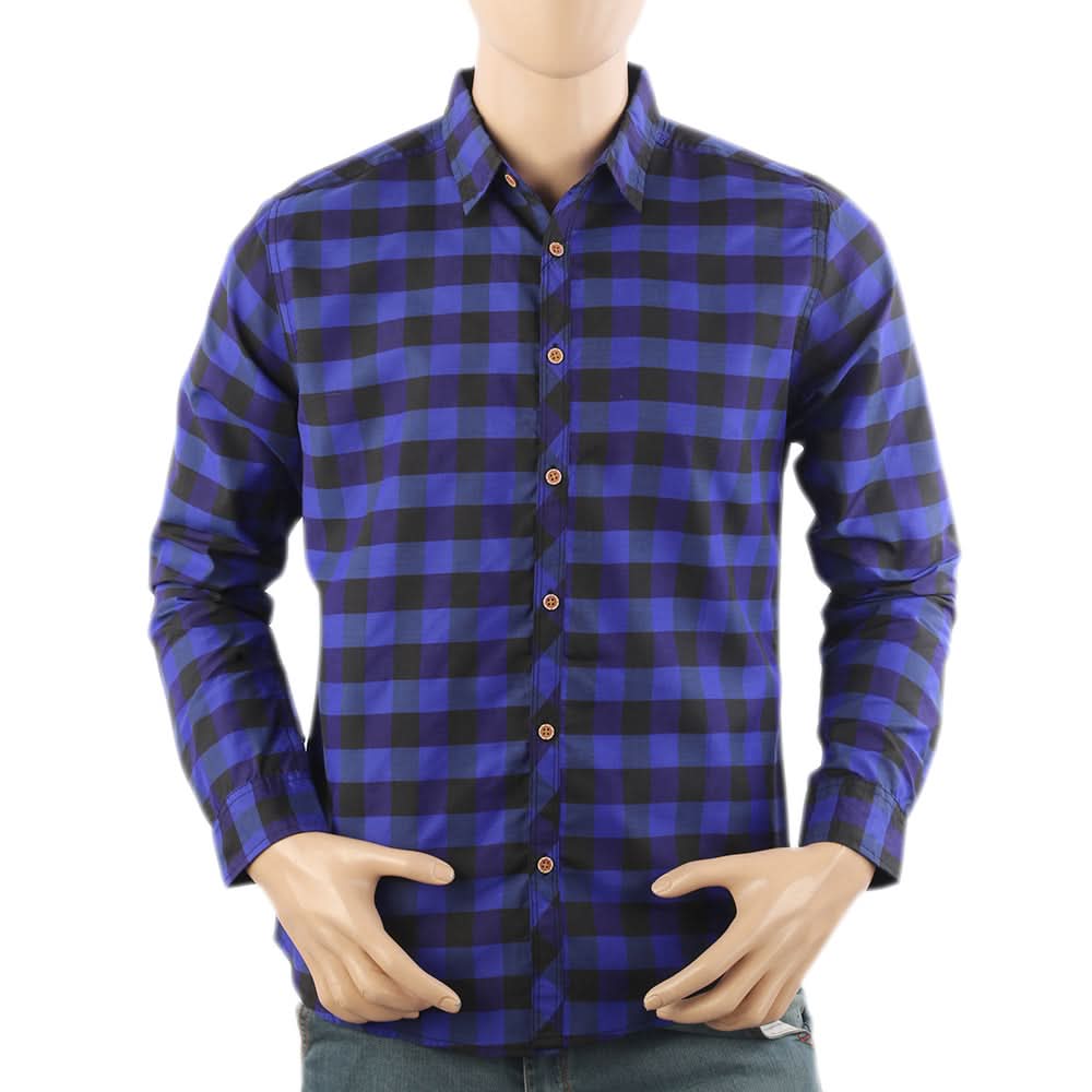Men's Casual Club Check Shirt - Dark Blue, Men's Shirts, Chase Value, Chase Value