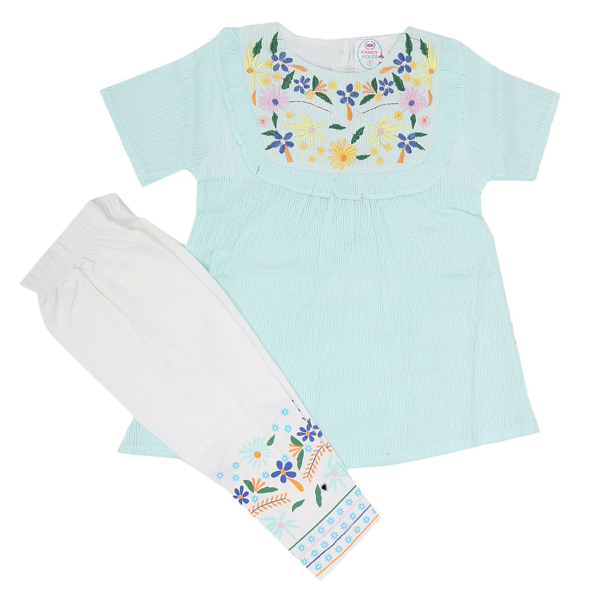 Newborn Girls Half Sleeves Suit 6B-130 - Cyan, Kids, NB Girls Sets And Suits, Chase Value, Chase Value