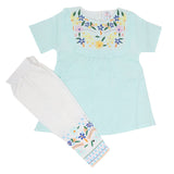 Newborn Girls Half Sleeves Suit 6B-130 - Cyan, Kids, NB Girls Sets And Suits, Chase Value, Chase Value