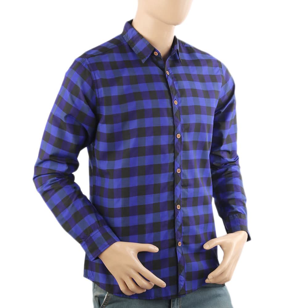Men's Casual Club Check Shirt - Dark Blue, Men's Shirts, Chase Value, Chase Value
