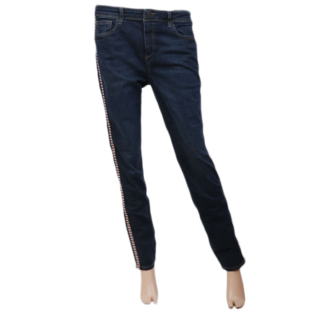 Women's Denim Pant Side Tape - Blue, Women, Pants & Tights, Chase Value, Chase Value
