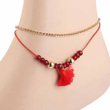 Women's Anklet - Red, Women, Foot Jewellery, Chase Value, Chase Value