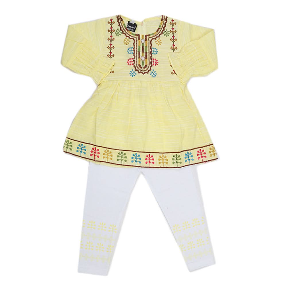 Girls Pajama Suit - Yellow, Kids, Girls Sets And Suits, Chase Value, Chase Value
