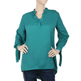 Women's Plain Georgette Top - Green, Women, T-Shirts And Tops, Chase Value, Chase Value