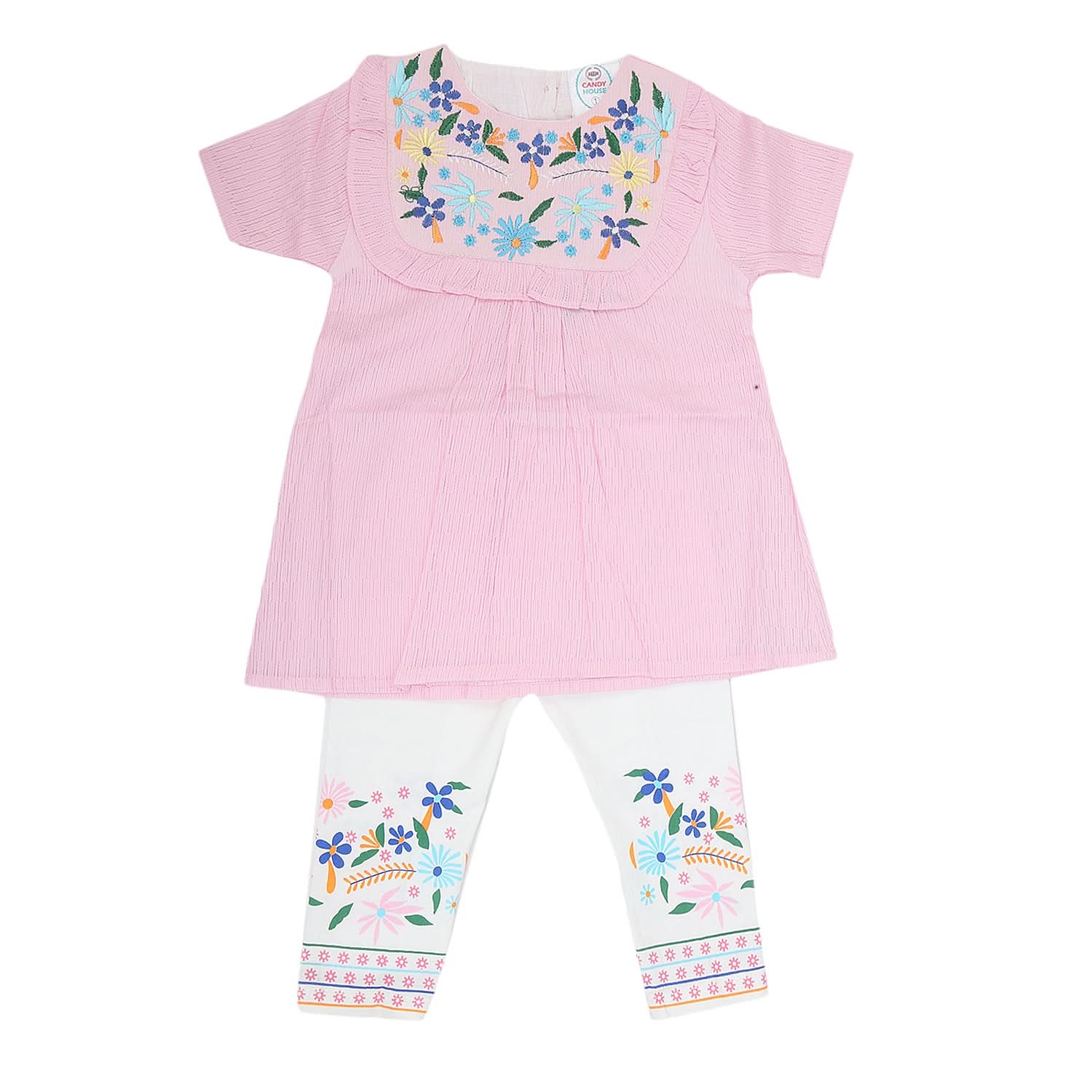 Newborn Girls Half Sleeves Suit 6B-130 - Pink, Kids, NB Girls Sets And Suits, Chase Value, Chase Value