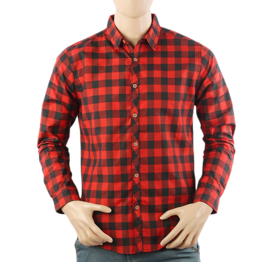 Men's Casual Club Check Shirt - Red, Men's Shirts, Chase Value, Chase Value