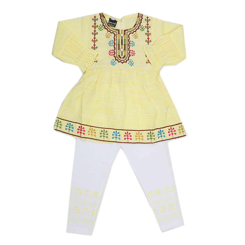 Girls Pajama Suit 1268 Yellow - A, Kids, Girls Sets And Suits, Chase Value, Chase Value