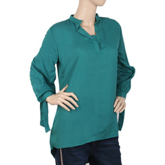 Women's Plain Georgette Top - Green, Women, T-Shirts And Tops, Chase Value, Chase Value
