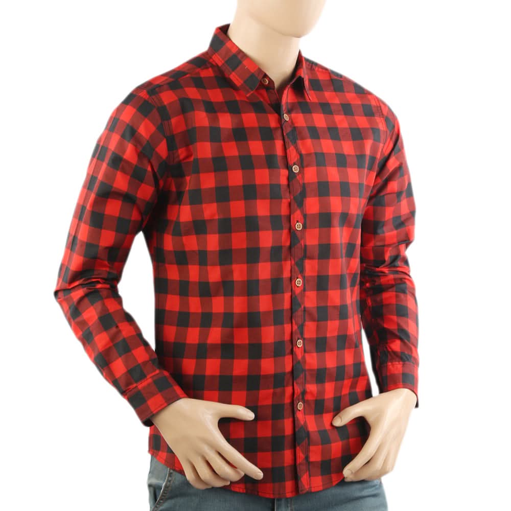 Men's Casual Club Check Shirt - Red, Men's Shirts, Chase Value, Chase Value