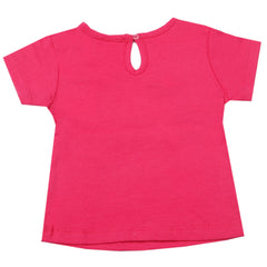 Newborn Girls Half Sleeves T-Shirt - Dark Pink, Kids, Newborn Girls T-Shirts, Chase Value, Chase Value