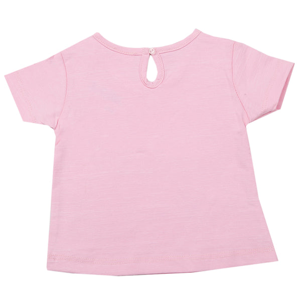 Newborn Girls Half Sleeves T-Shirt - Pink, Kids, Newborn Girls T-Shirts, Chase Value, Chase Value