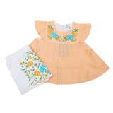 Newborn Girls Half Sleeves Short Suit 6B-133 - Peach, Kids, NB Girls Sets And Suits, Chase Value, Chase Value