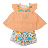 Newborn Girls Half Sleeves Short Suit 6B-133 - Peach, Kids, NB Girls Sets And Suits, Chase Value, Chase Value