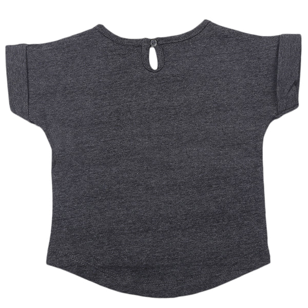 Newborn Girls Half Sleeves T-Shirt - Dark Grey, Kids, Newborn Girls T-Shirts, Chase Value, Chase Value