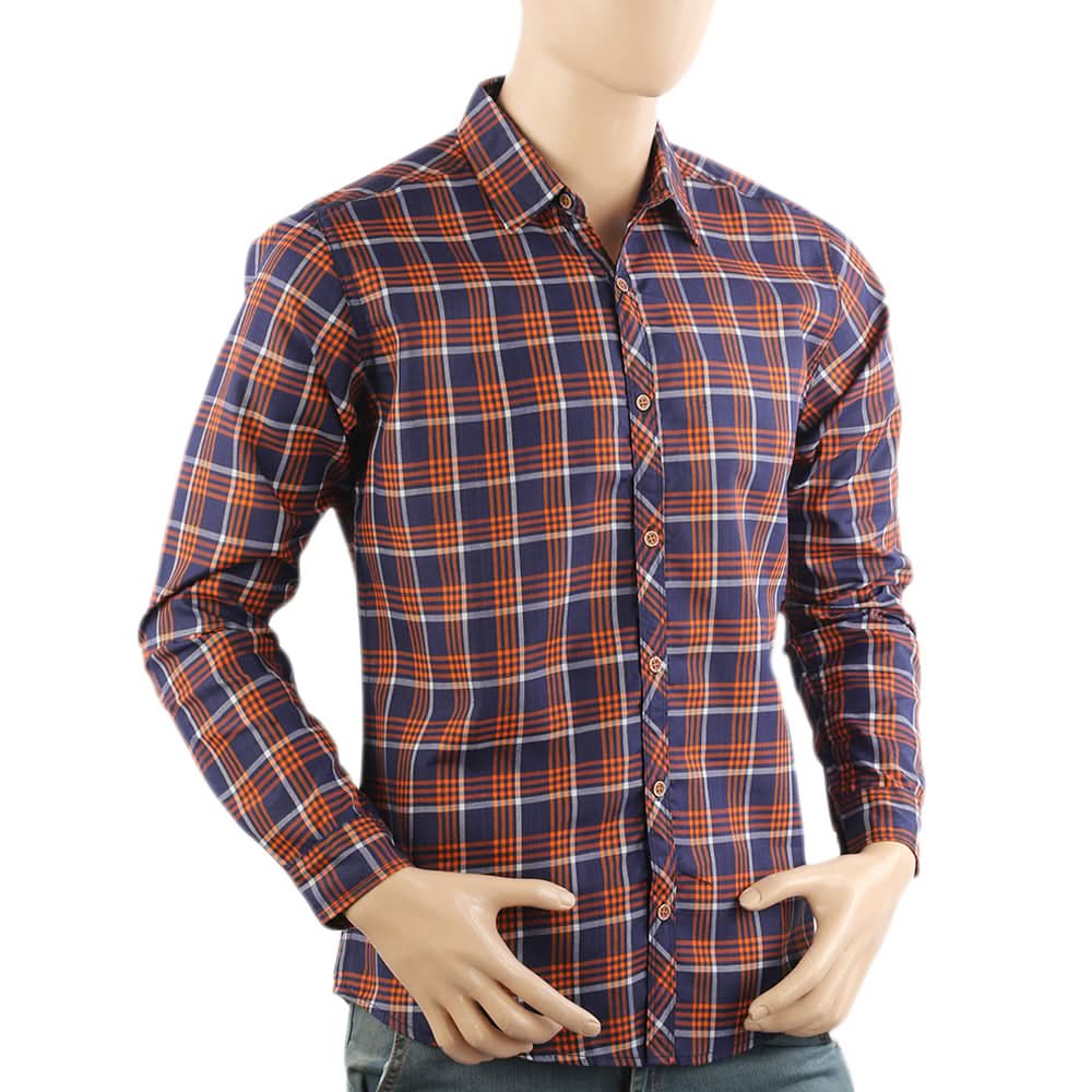 Men's Casual Club Check Shirt - Navy Blue, Men's Shirts, Chase Value, Chase Value