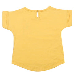 Newborn Girls Half Sleeves T-Shirt - Mustard, Kids, Newborn Girls T-Shirts, Chase Value, Chase Value