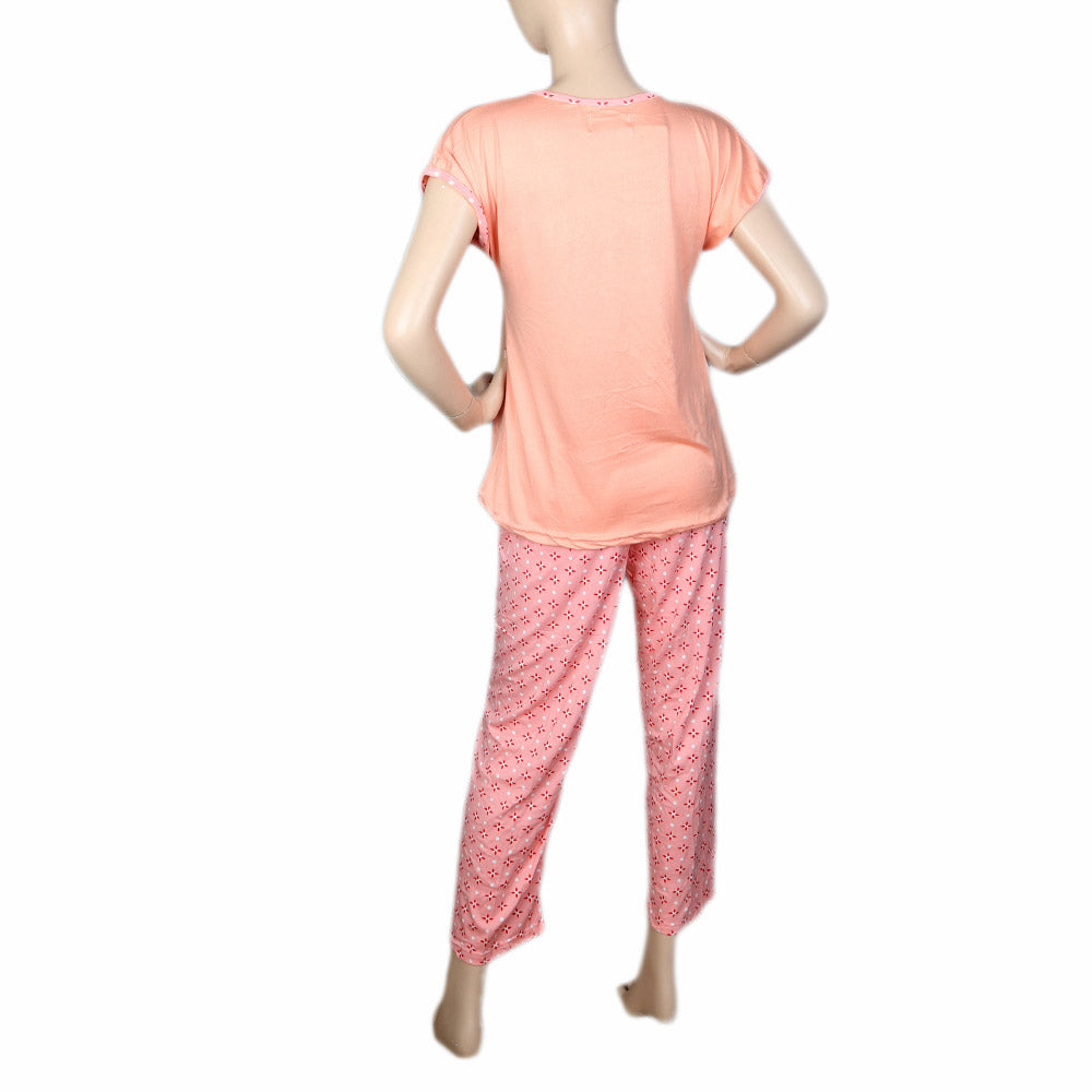 Women's 2 Piece Night Suit - Peach, Women, Night Suit, Chase Value, Chase Value