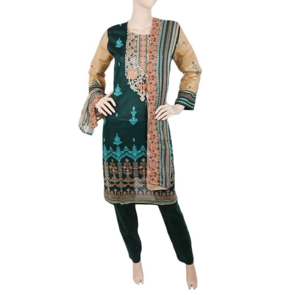 Women's Printed Shalwar Suit - Dark Green, Women, Shalwar Suits, Chase Value, Chase Value