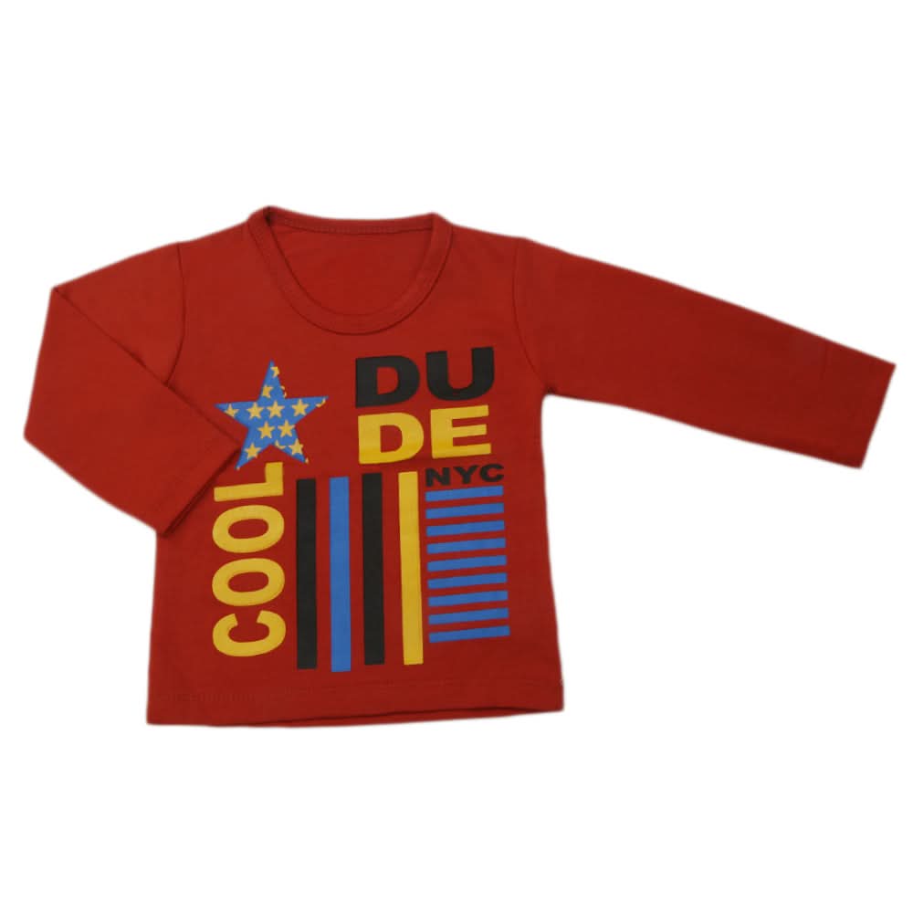 Boy's Full Sleeves T-Shirt 8754 - Rust, Kids, Boys T-Shirts, Chase Value, Chase Value
