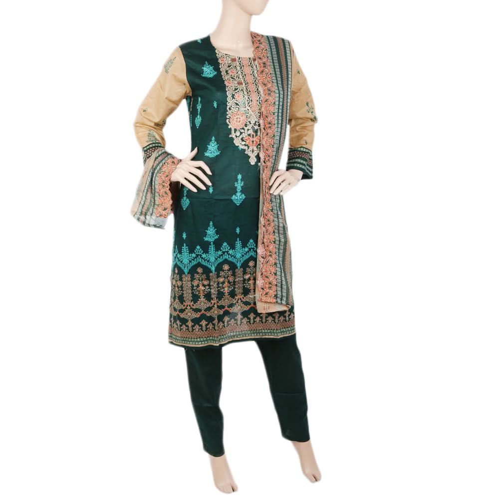 Women's Printed Shalwar Suit - Dark Green, Women, Shalwar Suits, Chase Value, Chase Value