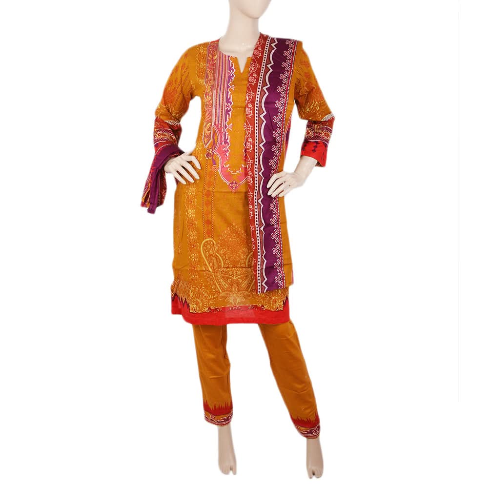 Women's Printed Shalwar Suit - Rust, Women, Shalwar Suits, Chase Value, Chase Value