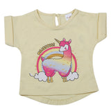 Newborn Girls Half Sleeves T-Shirt - Yellow, Kids, Newborn Girls T-Shirts, Chase Value, Chase Value