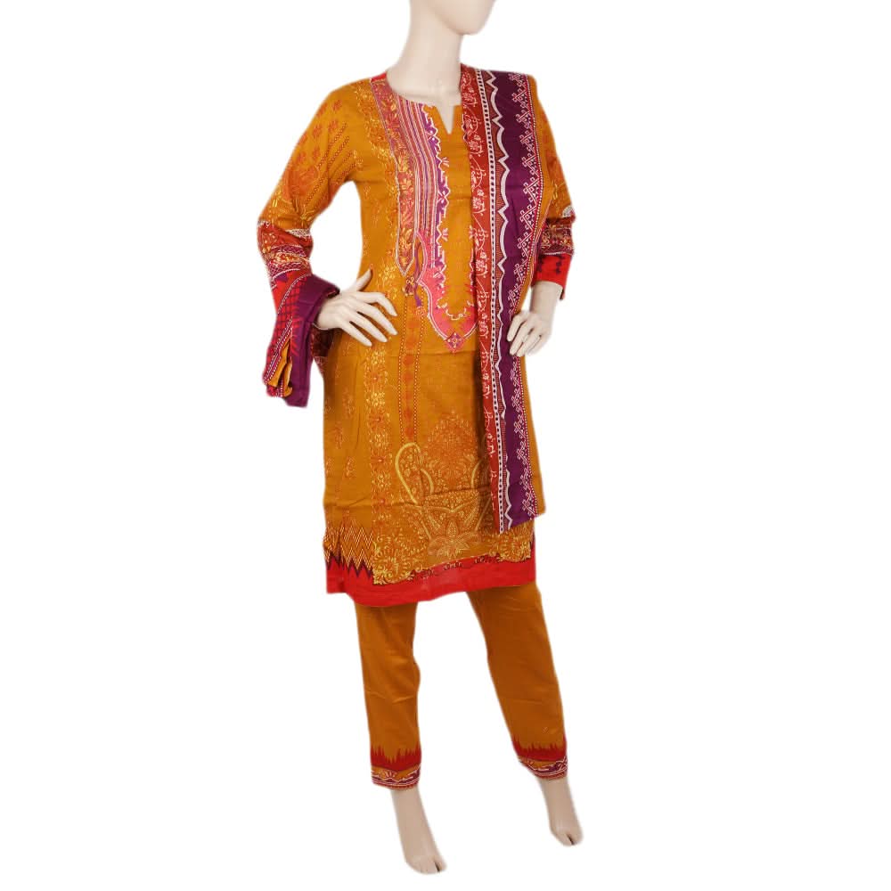 Women's Printed Shalwar Suit - Rust, Women, Shalwar Suits, Chase Value, Chase Value